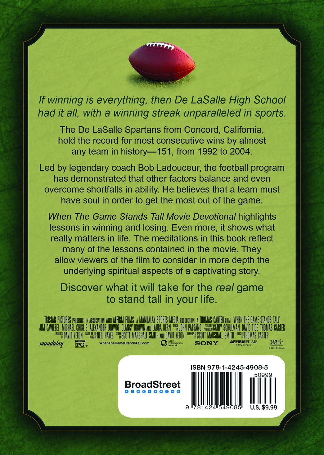 When the Game Stands Tall Movie Devotional