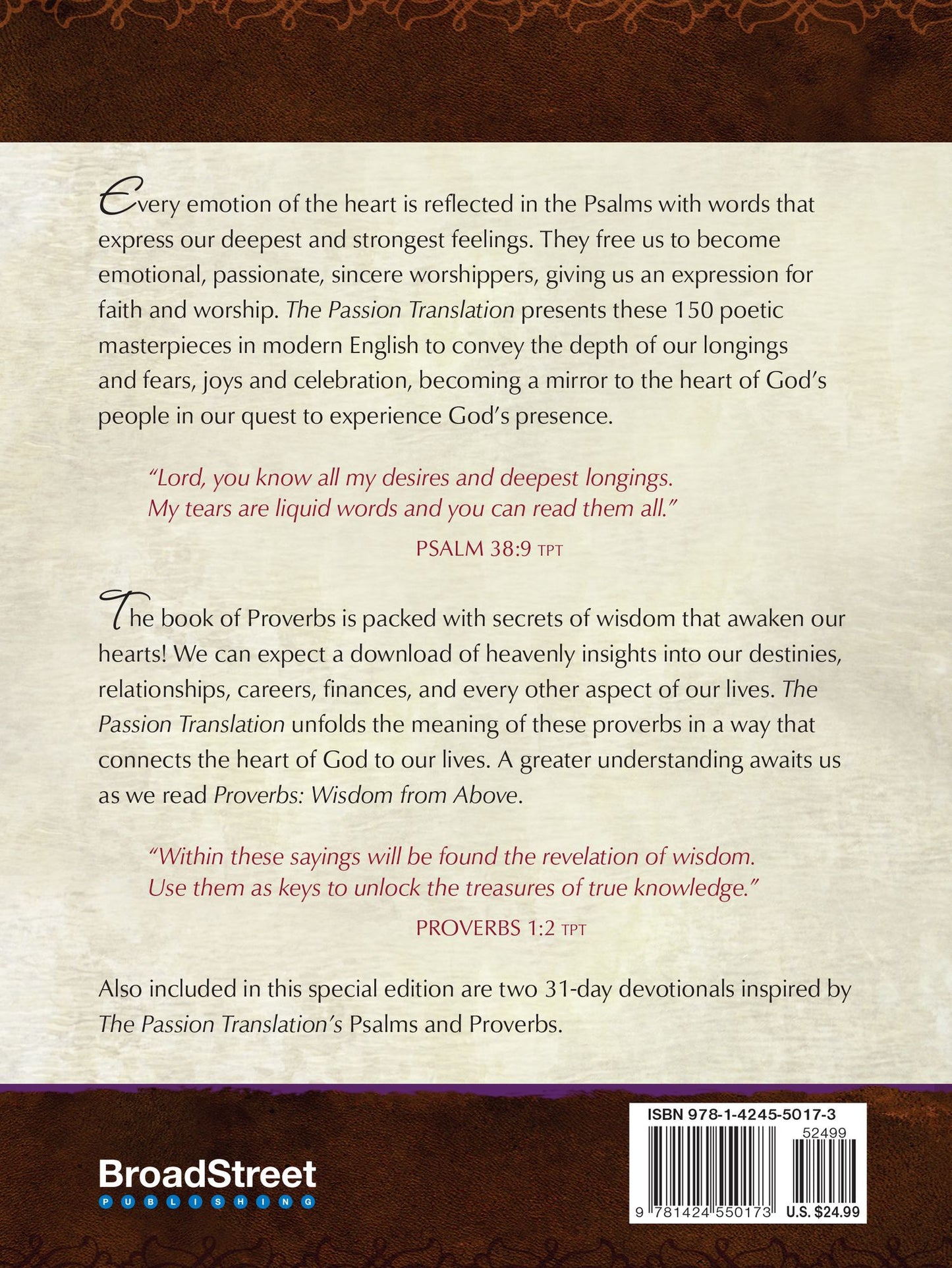 The Psalms: Poetry on Fire / Proverbs: Wisdom from Above: 2-in-1 Collection with 31 Day Psalms & Proverbs Devotionals