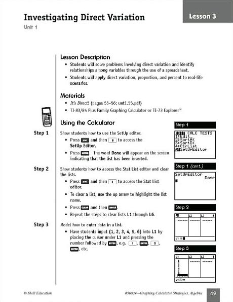 Graphing Calculator Strategies: Algebra