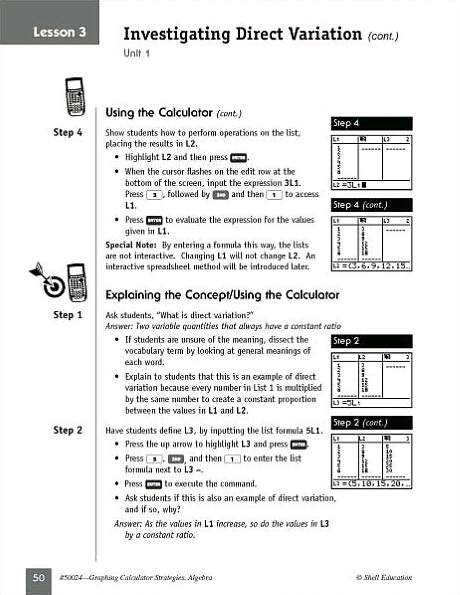 Graphing Calculator Strategies: Algebra