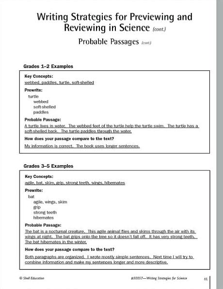 Writing Strategies for Science