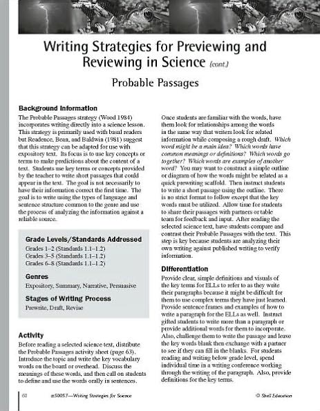 Writing Strategies for Science