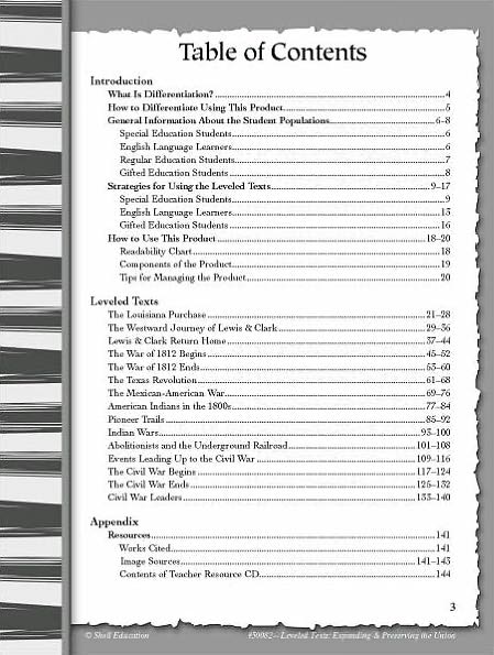 Leveled Texts for Social Studies: Expanding and Preserving the Union