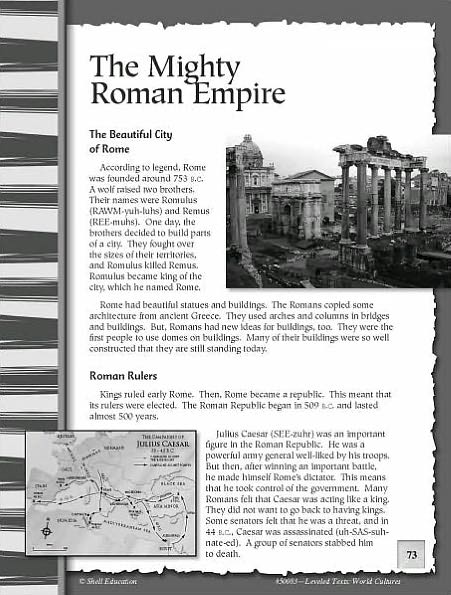 Leveled Texts for Social Studies: World Cultures Through Time
