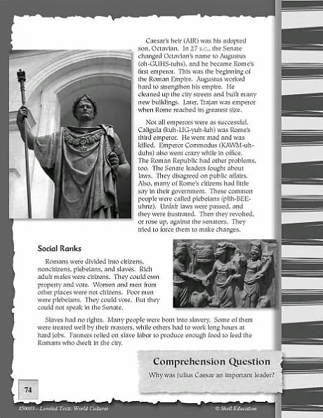 Leveled Texts for Social Studies: World Cultures Through Time