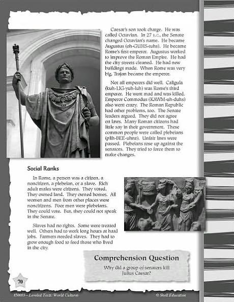 Leveled Texts for Social Studies: World Cultures Through Time