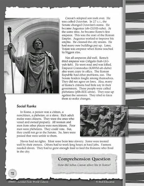 Leveled Texts for Social Studies: World Cultures Through Time