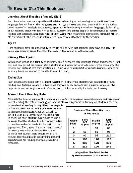 Increasing Fluency with High Frequency Word Phrases Grade 2