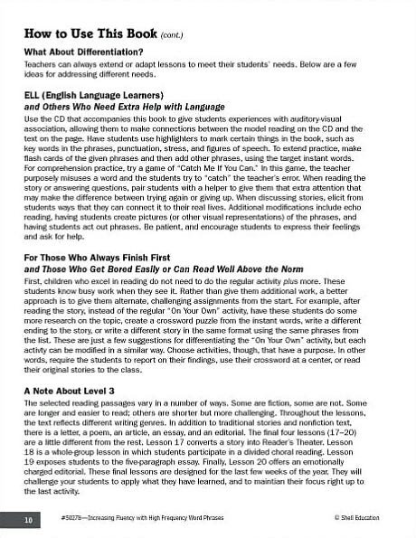 Increasing Fluency with High Frequency Word Phrases: Grade 3