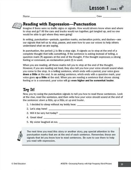 Increasing Fluency with High Frequency Word Phrases: Grade 3