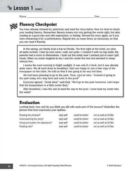 Increasing Fluency with High Frequency Word Phrases: Grade 3