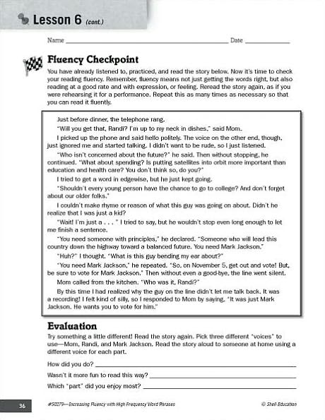 Increasing Fluency with High Frequency Word Phrases Grade 4