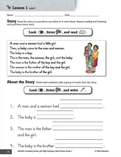 Increasing Fluency with High Frequency Word Phrases: Grade 1