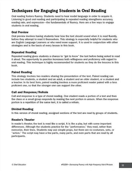 Increasing Fluency with High Frequency Word Phrases: Grade 5
