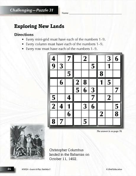 Sudoku Learn & Play for Fifth Grade