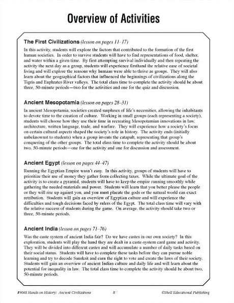 Hands-on History: Ancient Civilizations Activities