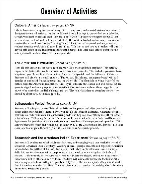 Hands-on History: American History Activities