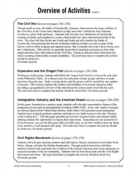 Hands-on History: American History Activities