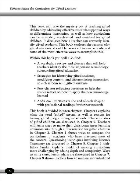 Differentiating the Curriculum for Gifted Learners