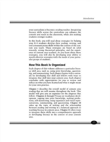 Teaching Reading in the Content Areas for Elementary Teachers
