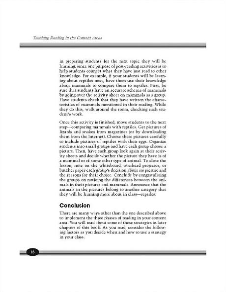 Teaching Reading in the Content Areas for Elementary Teachers