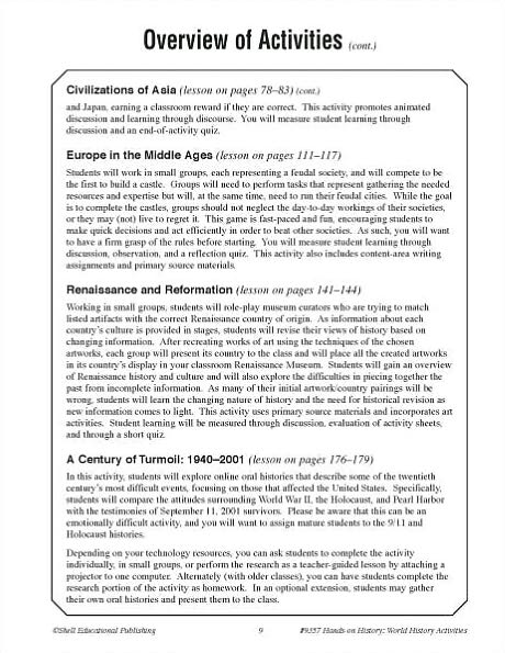 Hands-on History: World History Activities