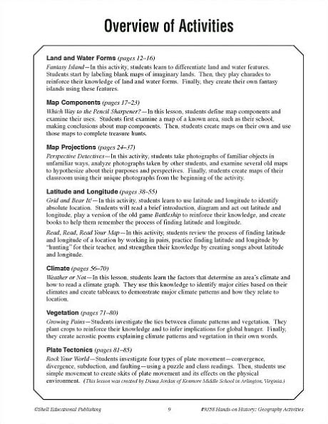 Hands-on History: Geography Activities