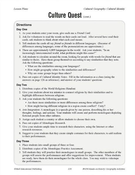 Hands-on History: Geography Activities