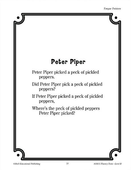 Texts for Fluency Practice: Level B