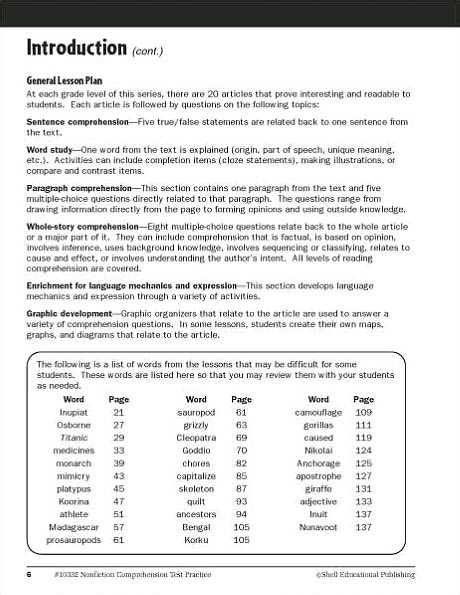 Nonfiction Comprehension Test Practice: Level 2