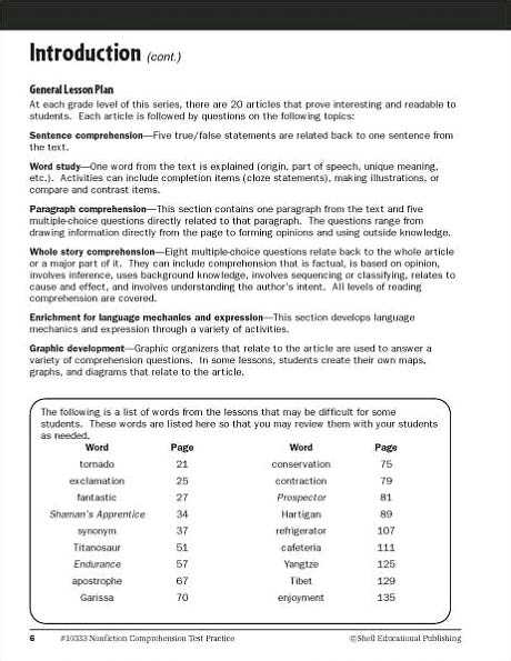 Nonfiction Comprehension Test Practice: Level 3