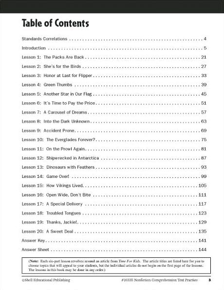 Nonfiction Comprehension Test Practice: Level 5