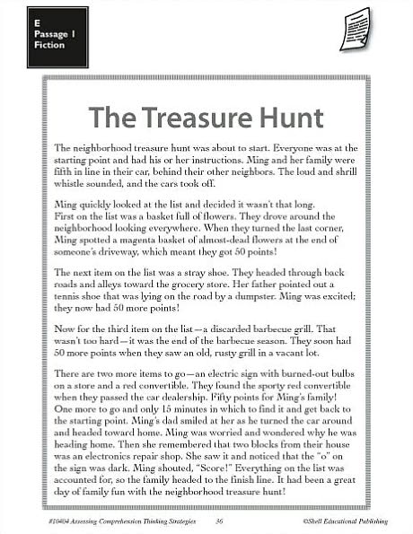 Assessing Comprehension Thinking Strategies