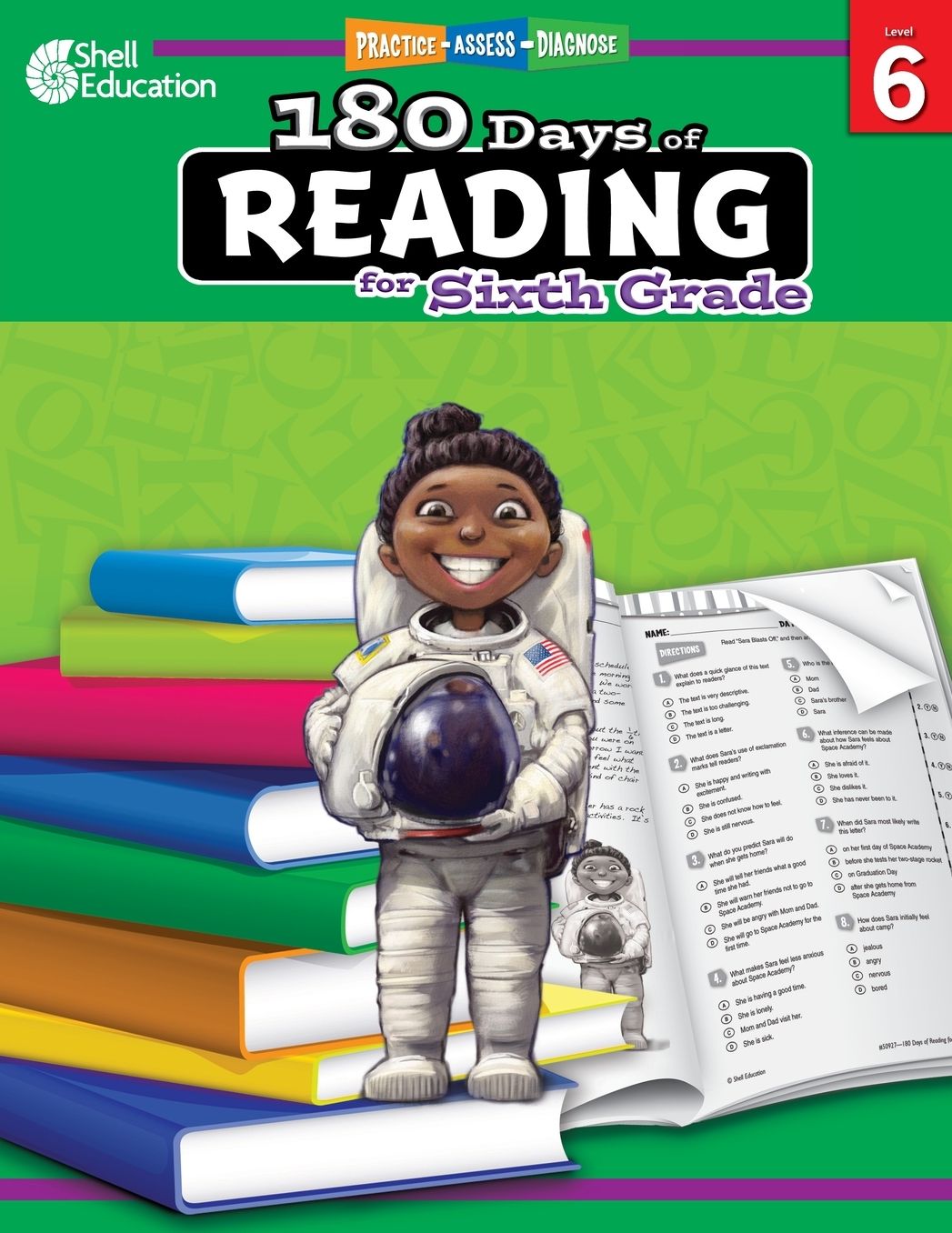 Practice, Assess, Diagnose: 180 Days of Reading for Sixth Grade