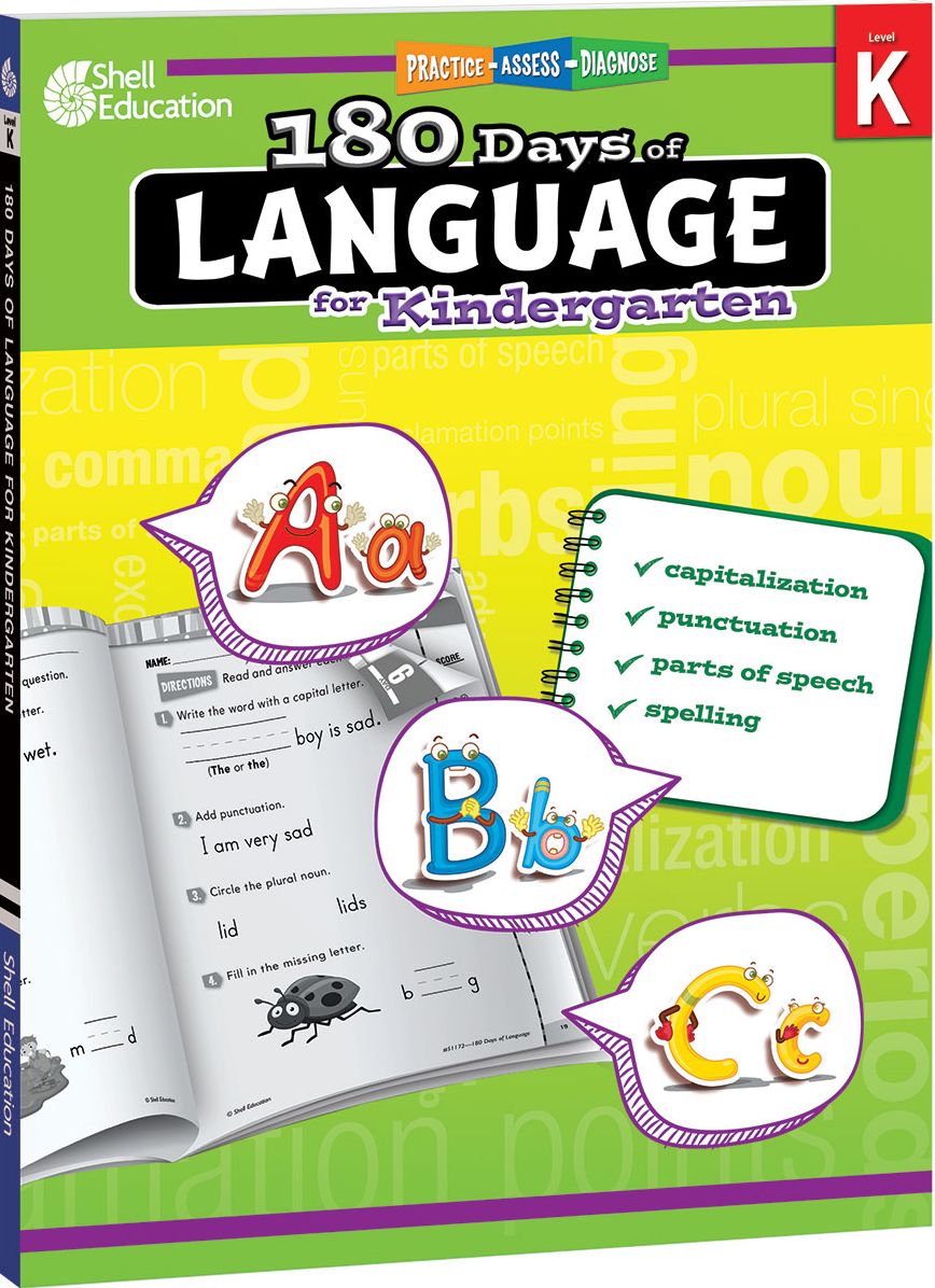 180 DaysT: Language for Kindergarten: Practice, Assess, Diagnose