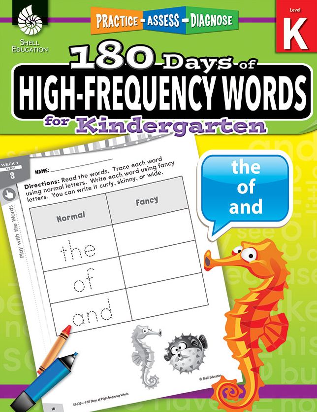 180 DaysT: High-Frequency Words for Kindergarten: Practice, Assess, Diagnose