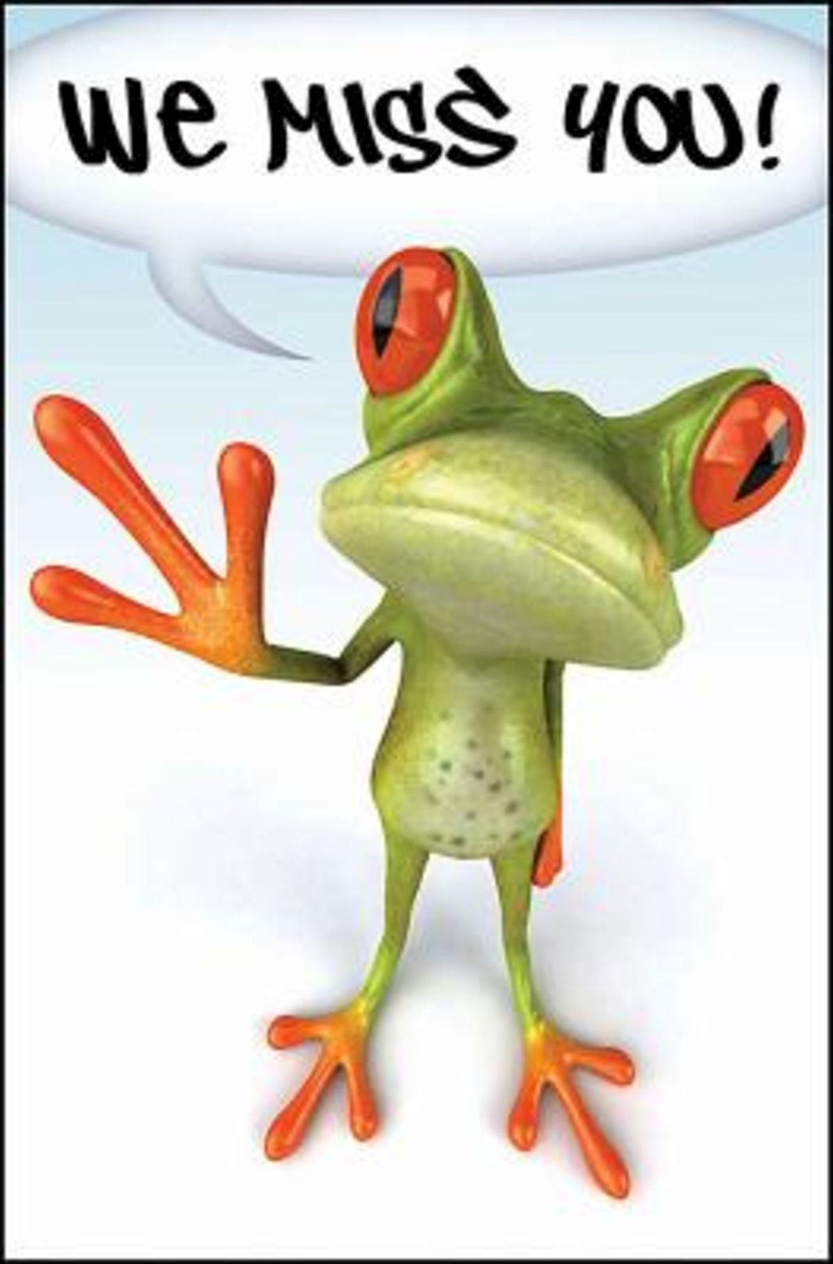 We Miss You! Frog Postcard (Pkg of 25)