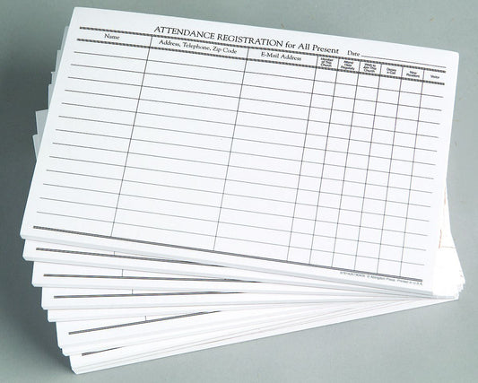 Attendance Registration Pad (Pkg of 12)