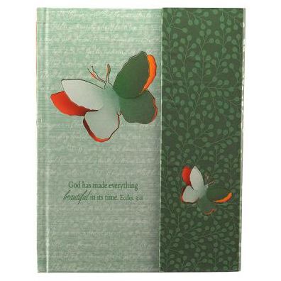 Journal Hardcover Flap Green Butterfly Beautiful