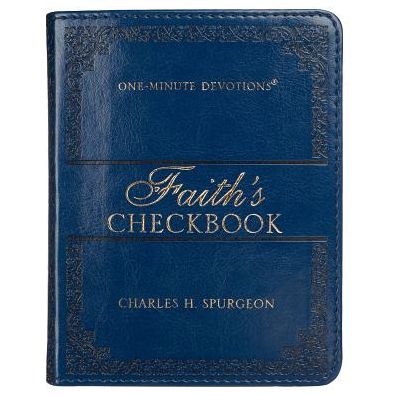 Lux-Leather Blue - Faith's Checkbook - One Minute Devotions