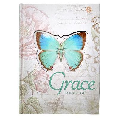 Journal Hardcover Die-Cut Large Butterfly Grace Ephesians 2:8