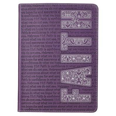 Journal Lux-Leather Faith Purple Hebrews 11:1
