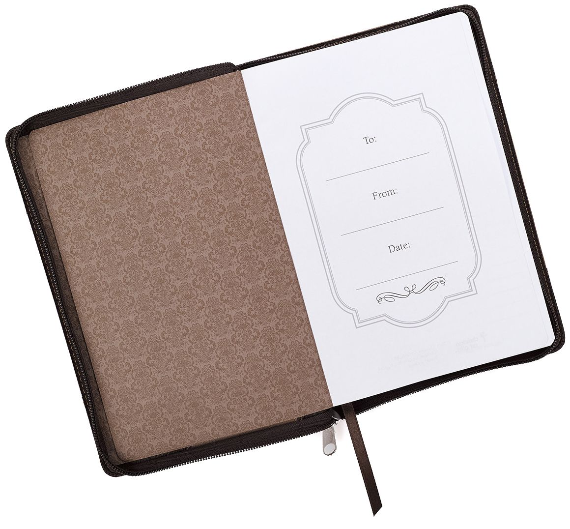 Journal Lux-Leather with Zipper Be Strong Joshua 1:9