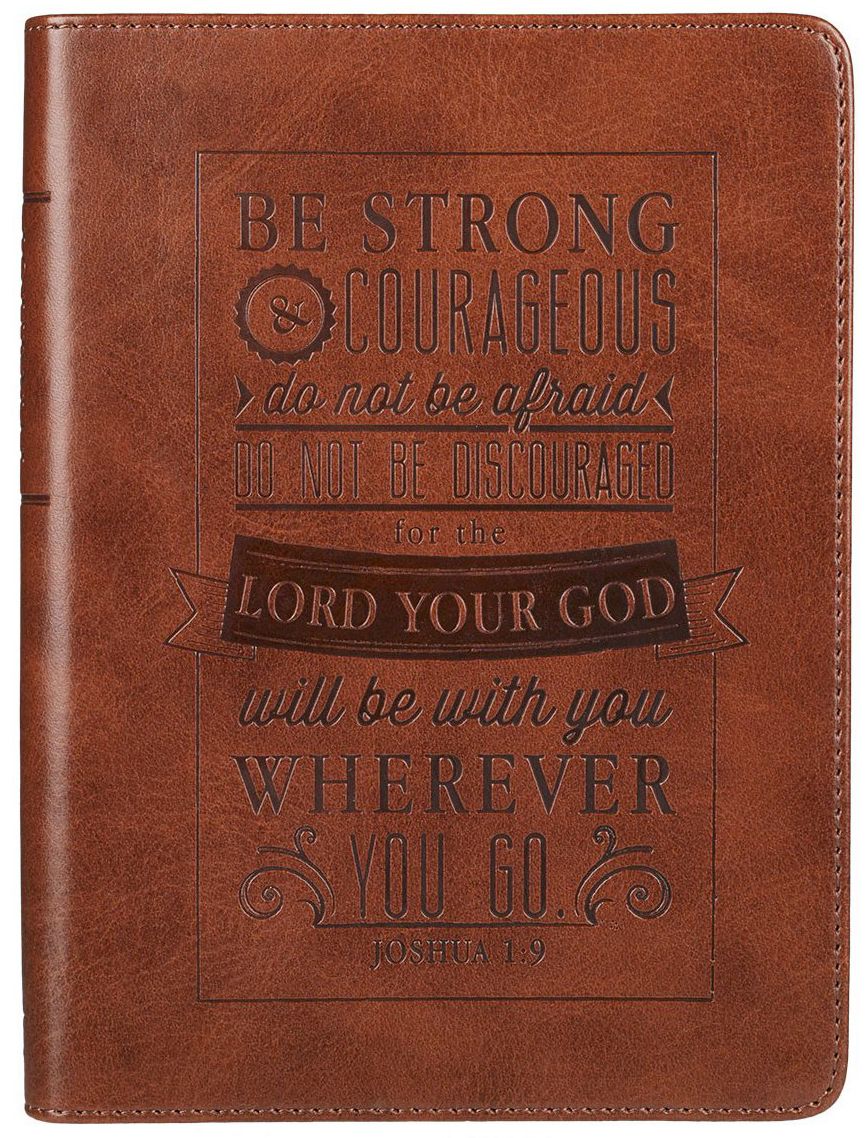 Journal Lux-Leather Be Strong & Courageous Josh 1:9