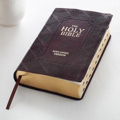 KJV Giant Print Lux-Leather Pattern Dark Brown