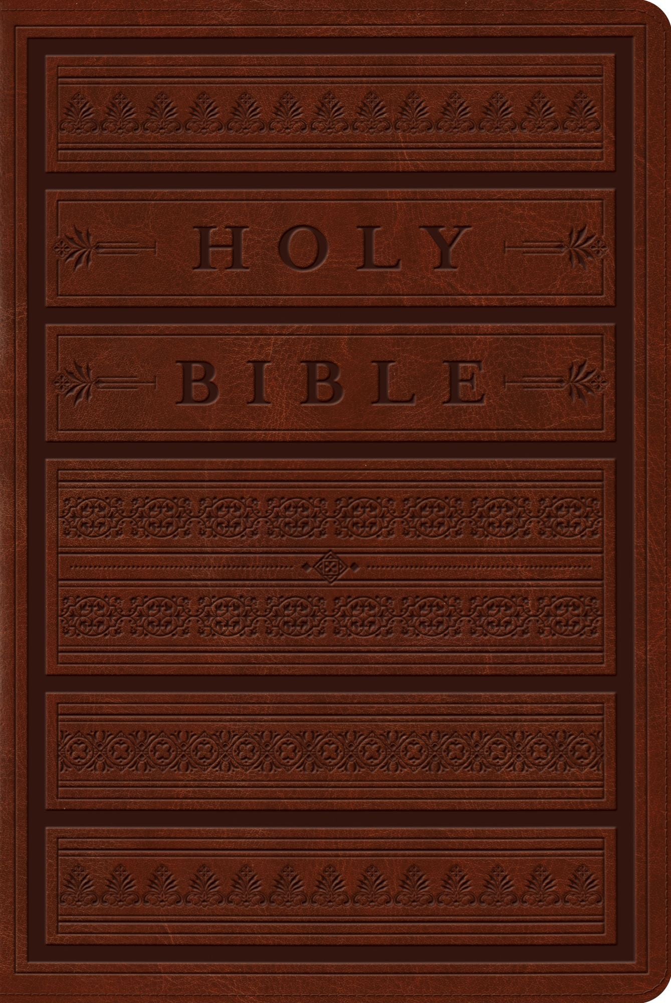 ESV Single Column Personal Size Bible (TruTone, Brown, Engraved Mantel Design)