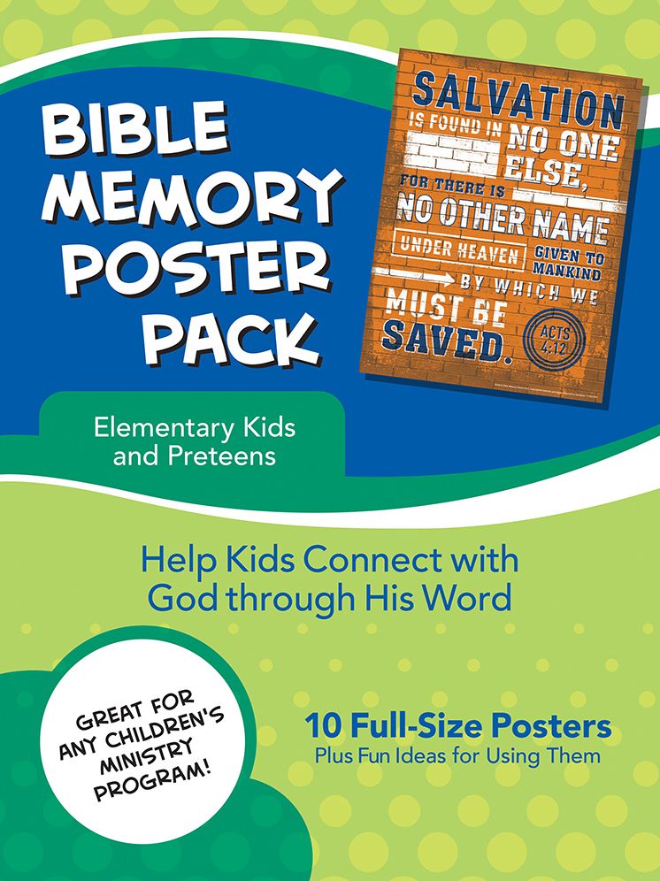 Bible Memory Poster Pack for Elementary Kids and Preteens : 10 Full-size Posters