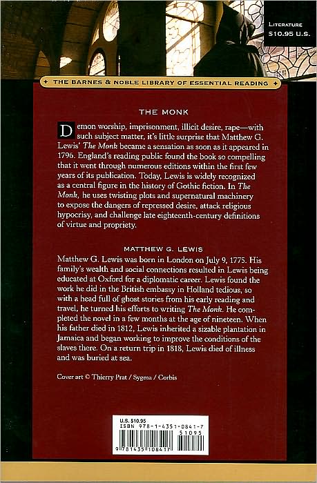 The Monk (Barnes & Noble Library of Essential Reading)