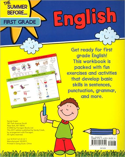 The Summer Before...First Grade: English
