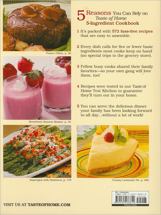Taste of Home: 5 Ingredient Cookbook